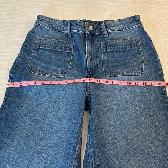 Free Assembly sz 12 Wide Leg High Rise Cuff Straight Leg - Picture 6 of 10